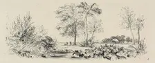 Plate one, from Radierversuche, 1843, published 1844. Creator: Adolph Menzel