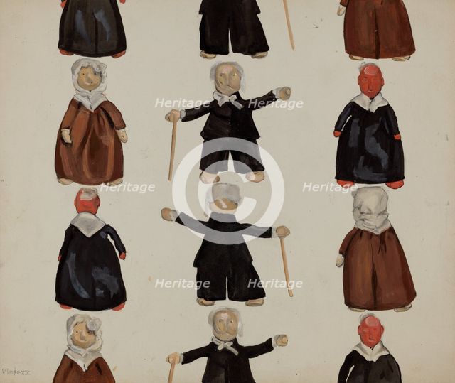 Plate of Dolls, c. 1936. Creator: Jane Iverson.