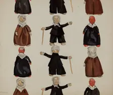 Plate of Dolls, c. 1936. Creator: Jane Iverson