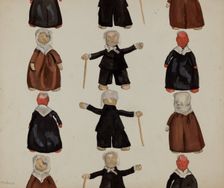 Plate of Dolls, c. 1936. Creator: Jane Iverson