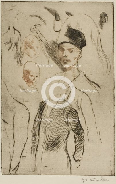 Plate of Sketches, no. 2, 1898. Creator: Theophile Alexandre Steinlen.