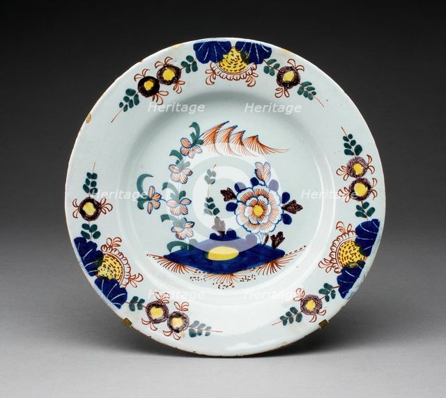 Plate, Lambeth, c. 1750. Creator: Unknown.