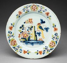 Plate, Lambeth, c. 1750. Creators: Delftware, Unknown