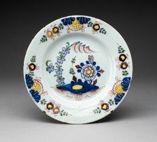 Plate, Lambeth, c. 1750. Creators: Delftware, Unknown