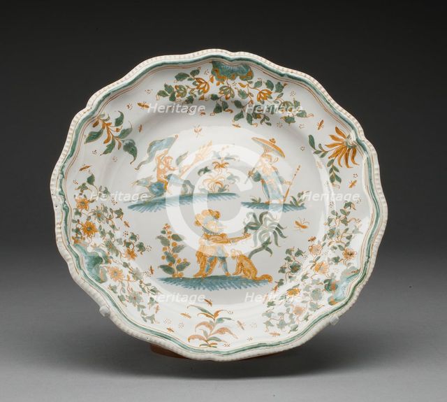 Plate, Moustiers-Sainte Marie, c. 1740/50. Creator: Olérys and Laugier Manufactory.