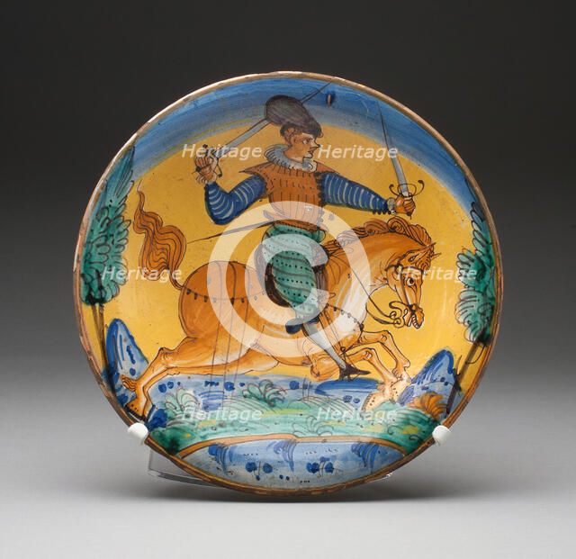 Plate, Montelupo Fiorentino, c. 1620. Creator: Unknown.