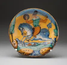 Plate, Montelupo Fiorentino, c. 1620. Creator: Unknown