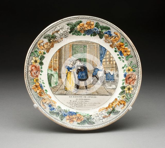 Plate, Montereau, 1825/33. Creator: Creil Pottery.
