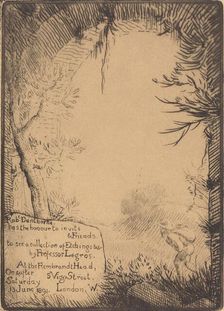 Plate made for an Exhibition at the Dunthorne Home (Planche faite pour une exposition chez...). Creator: Alphonse Legros