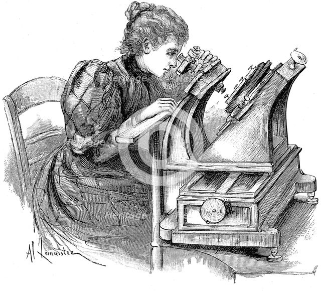 Plate measuring microscope, 1895. Creator: Unknown.