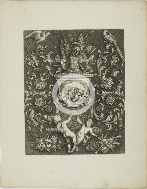 Plate Nine, from A New Book of Ornaments, 1704. Creator: Simon Gribelin.