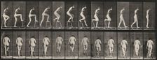 Plate Number 180. Stepping on and over a chair, 1887. Creator: Eadweard J Muybridge