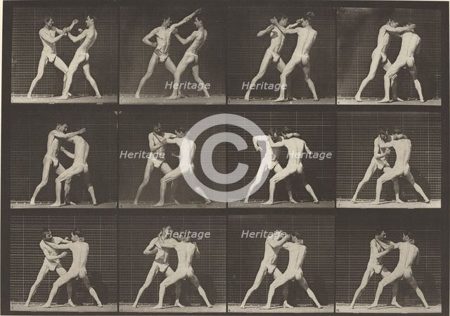 Plate Number 340. Boxing, open hand (shoes), 1887. Creator: Eadweard J Muybridge.