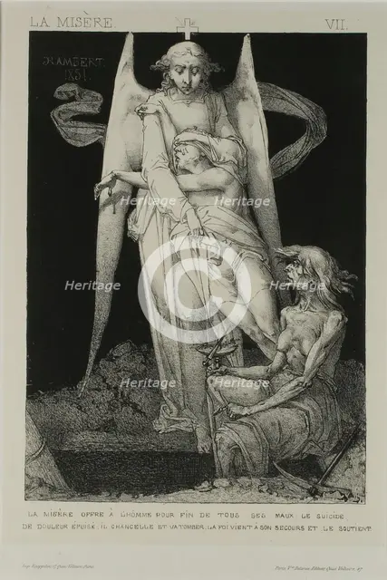 Plate Seven from Misery, 1851. Creator: Charles Rambert.