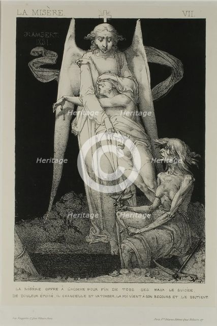 Plate Seven from Misery, 1851. Creator: Charles Rambert.