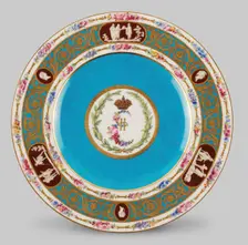 Plate, Sèvres, 1778. Creators: Sèvres Porcelain Manufactory, Edmé-François Bouilliat, Pierre-Antoine Méreaud, Etienne-Henry Le Guay, Philippe Castel