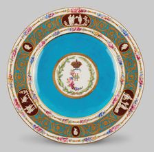 Plate, Sèvres, 1778. Creators: Sèvres Porcelain Manufactory, Edmé-François Bouilliat, Pierre-Antoine Méreaud, Etienne-Henry Le Guay, Philippe Castel