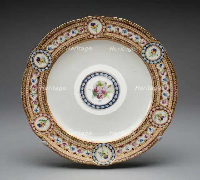 Plate, Sèvres, 1784. Creators: Sèvres Porcelain Manufactory, Antoine-Toussaint Cornailles.