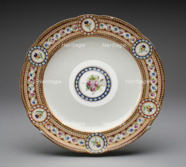 Plate, Sèvres, 1784. Creators: Sèvres Porcelain Manufactory, Antoine-Toussaint Cornailles.