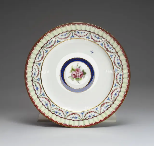 Plate, Sèvres, 1792. Creators: Sèvres Porcelain Manufactory, Jean-Baptiste Tandart.