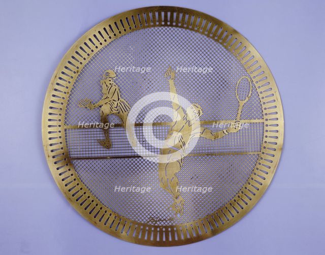 Plate showing a man and a woman playing tennis. Creator: Unknown.