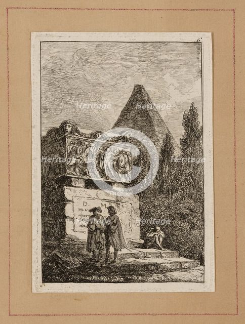 Plate Six from Evenings in Rome, 1763/64. Creator: Hubert Robert.