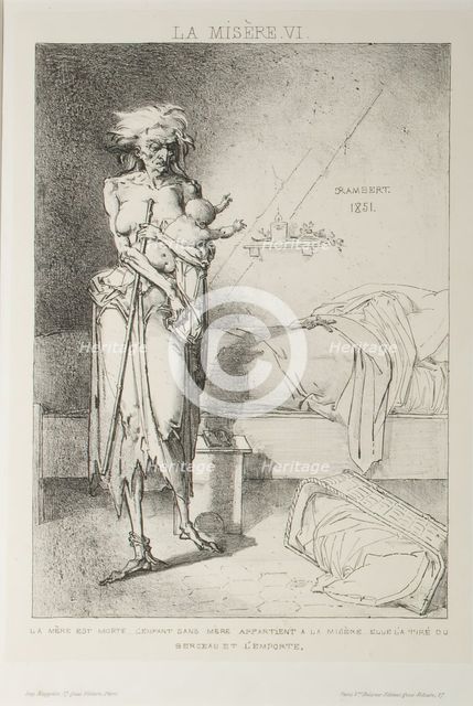 Plate Six from Misery, 1851. Creator: Charles Rambert.