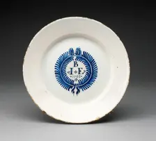 Plate, Staffordshire, 1703. Creator: Staffordshire Potteries