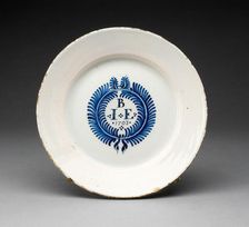 Plate, Staffordshire, 1703. Creator: Staffordshire Potteries