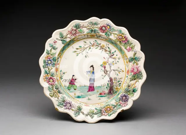 Plate, Staffordshire, 1760/69. Creator: Staffordshire Potteries.