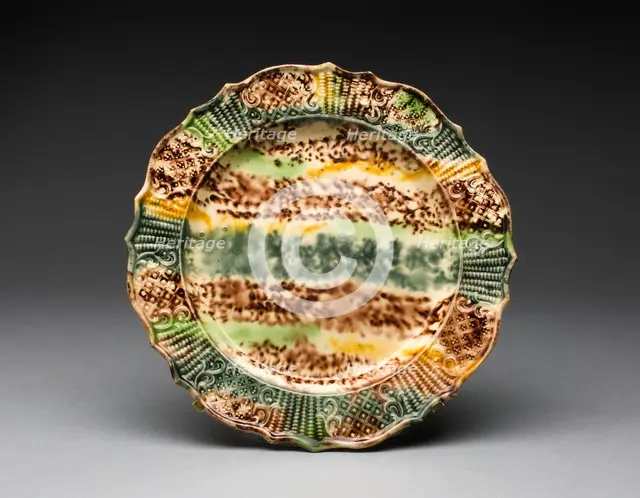 Plate, Staffordshire, 1760/70. Creator: Staffordshire Potteries.