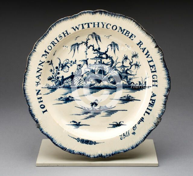 Plate, Staffordshire, 1792. Creator: Staffordshire Potteries.