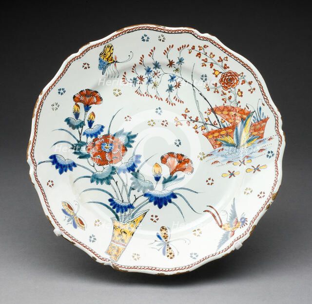 Plate, Rouen, c. 1730. Creator: Rouen Potteries.
