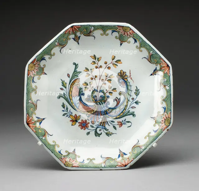 Plate, Rouen, c. 1750. Creator: Unknown.