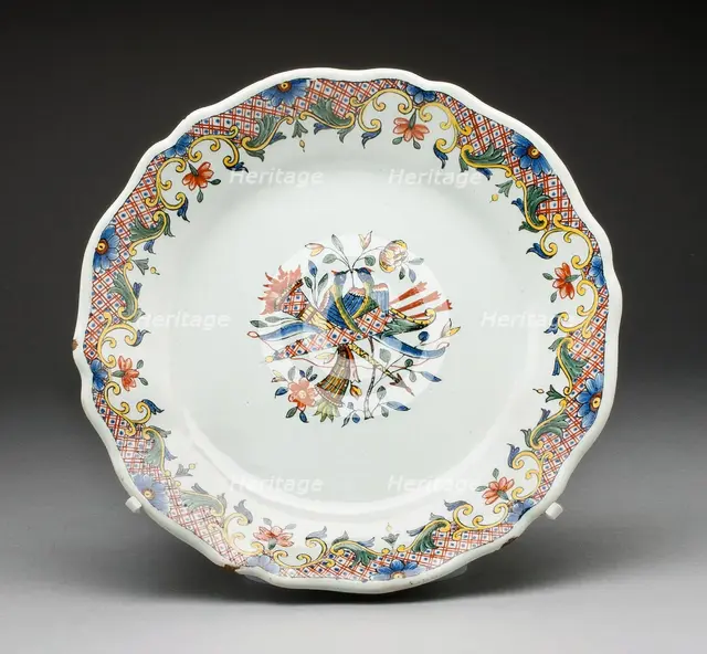 Plate, Rouen, c. 1760. Creator: Unknown.