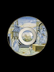 Plate with the Calumny of Apelles, c1522. Artist: Nicola da Urbino