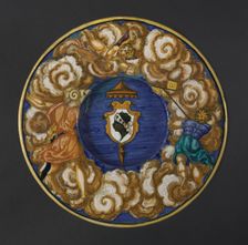 Plate with the Arms of the Pucci Family, 1532. Creator: Francesco Xanto Avelli (Italian, 1486/87-c. 1544)