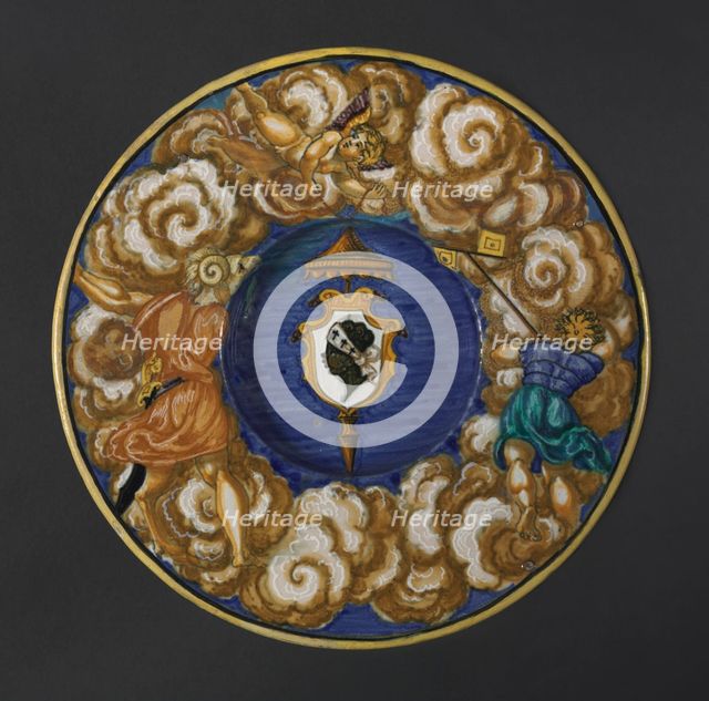 Plate with the Arms of the Pucci Family, 1532. Creator: Francesco Xanto Avelli (Italian, 1486/87-c. 1544).