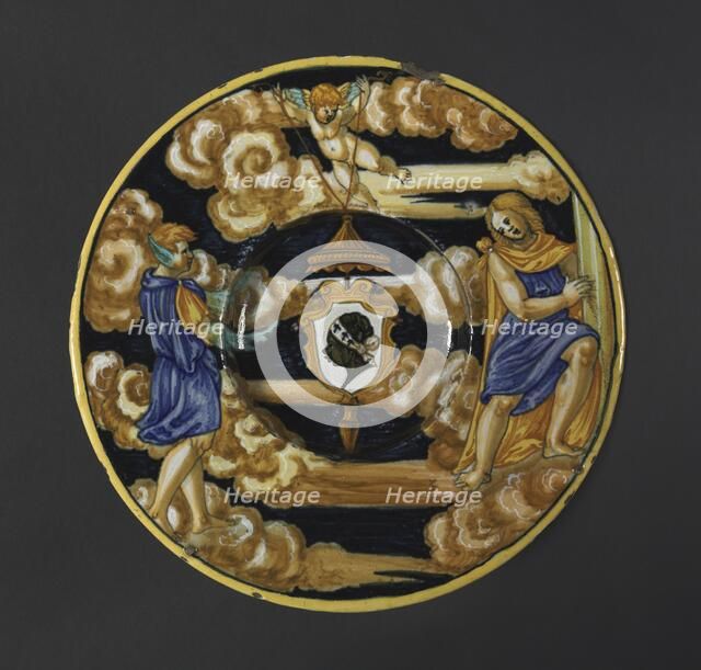 Plate with the Arms of the Pucci Family, 1532. Creator: Francesco Xanto Avelli (Italian, 1486/87-c. 1544).