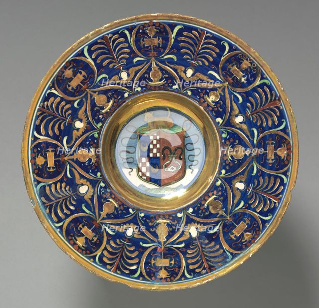 Plate with the Arms of the Vitelleschi Family, 1527. Creator: Maestro Giorgio Andreoli (Italian, 1465-70-aft 1553).