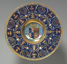 Plate with the Arms of the Vitelleschi Family, 1527. Creator: Maestro Giorgio Andreoli (Italian, 1465-70-aft 1553)