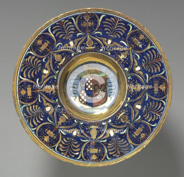 Plate with the Arms of the Vitelleschi Family, 1527. Creator: Maestro Giorgio Andreoli (Italian, 1465-70-aft 1553).
