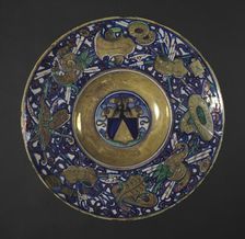 Plate with the Arms of the Vigeri Family, 1524. Creator: Maestro Giorgio Andreoli (Italian, 1465-70-aft 1553)