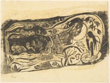Plate with the Head of a Horned Devil (Planche au diable cornu), in or after 1895. Creator: Paul Gauguin