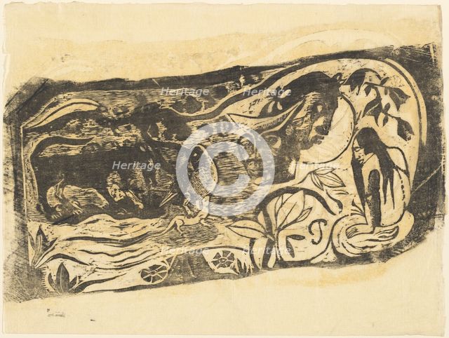 Plate with the Head of a Horned Devil (Planche au diable cornu), in or after 1895. Creator: Paul Gauguin.
