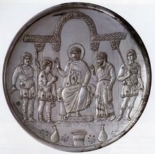Plate with the Presentation of David to Saul, Byzantine, 629-630. Creator: Unknown