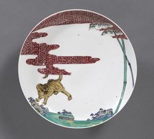 Plate with Tiger in Bamboo, c. 1700. Creator: Unknown