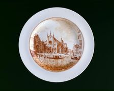Plate with view of SS Giovanni e Paolo, Venice, c1741. Artist: Miotti