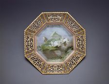 Plate with Water Lilies, East Stoke, c. 1885. Creator: Copeland Porcelain Factory