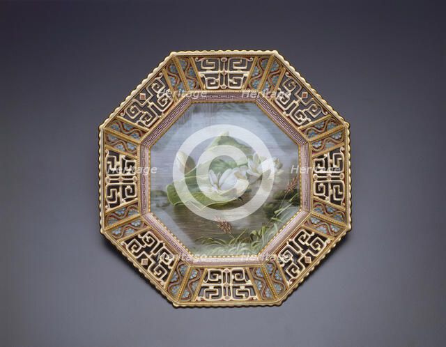 Plate with Water Lilies, East Stoke, c. 1885. Creator: Copeland Porcelain Factory.